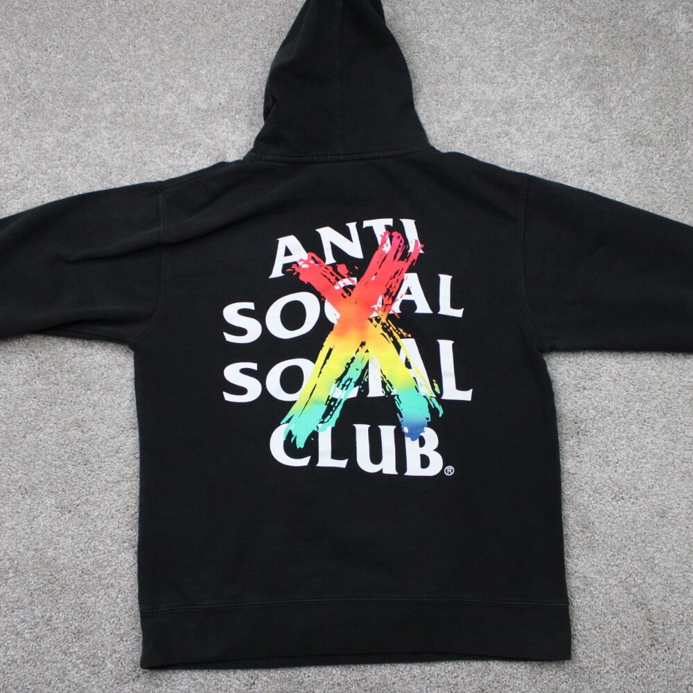 Anti Social Social Club Hoodie Men Medium Black Cancelled Logo Hooded Sweatshirt